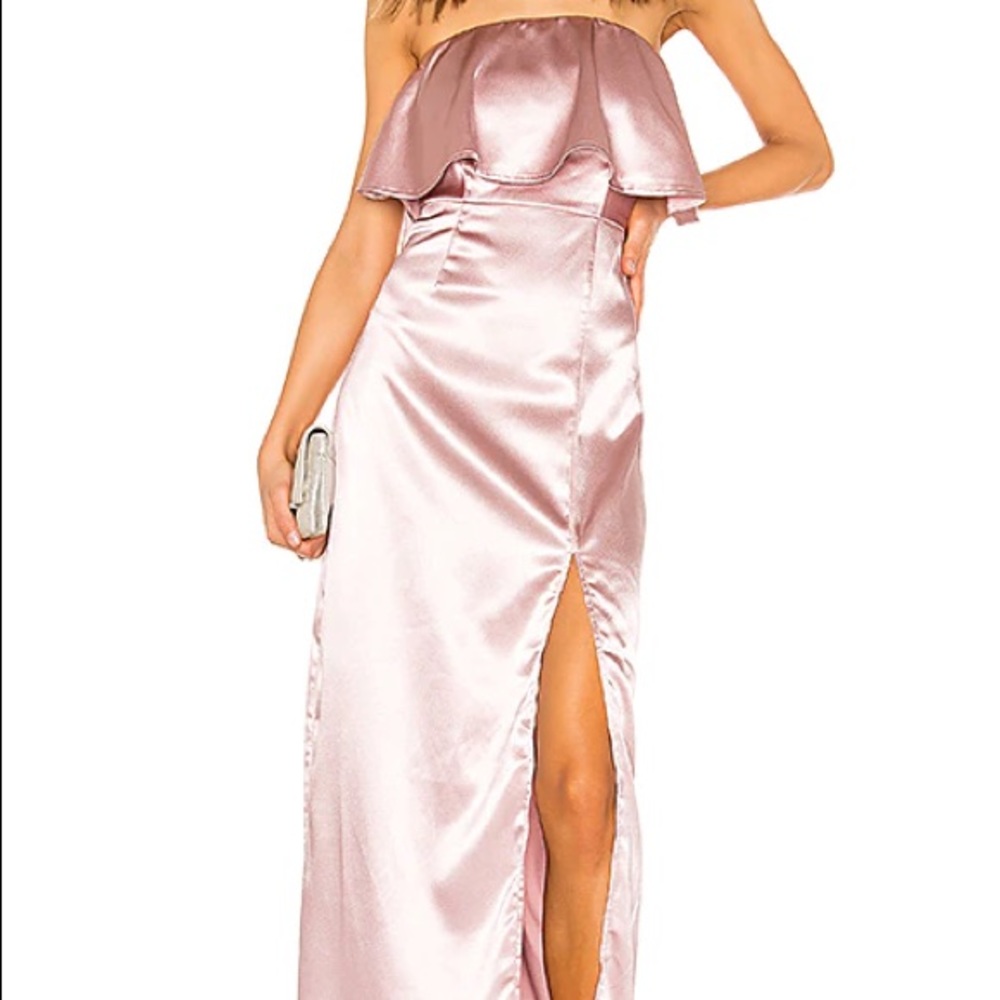NEW SUPERDOWN Blush Satin Maxi Dress